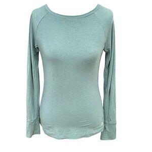 GapFit Womens Blouse Top Sz XS Green Activewear Workout Gym Running Athleisure